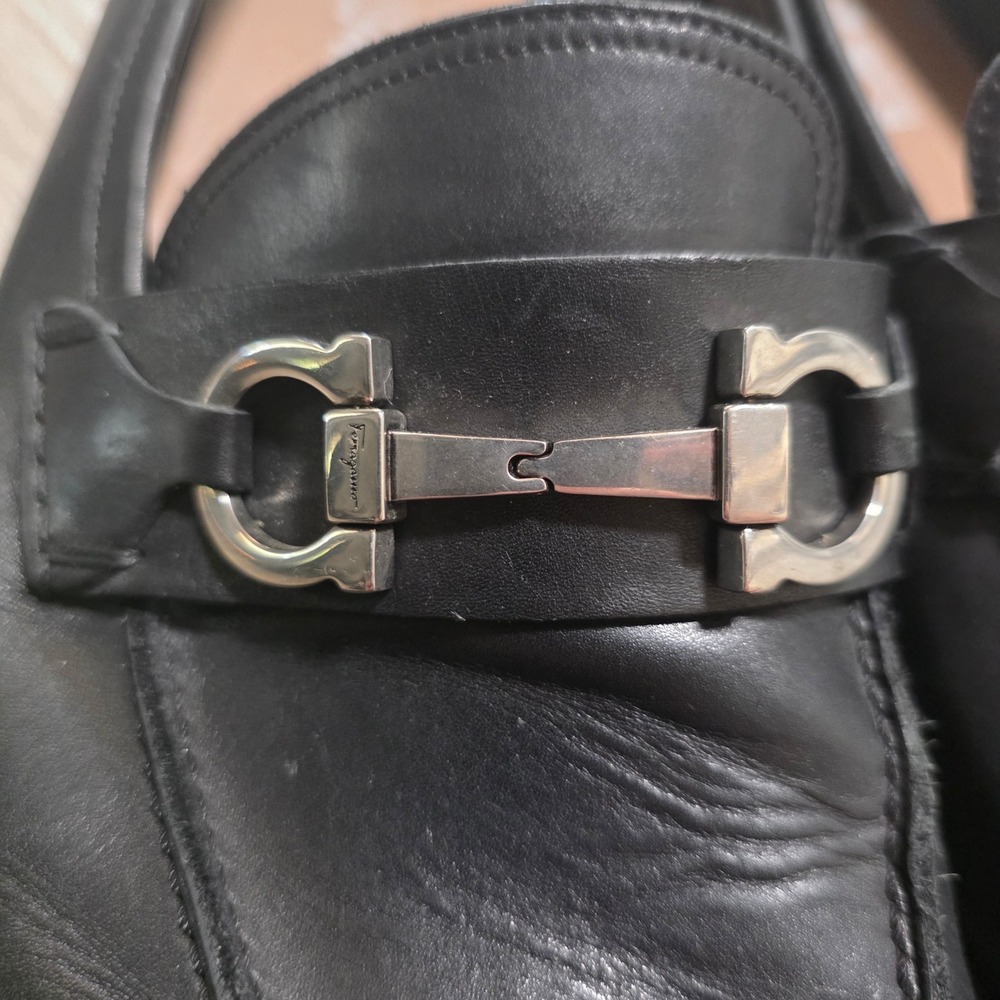 Salvatore Ferragamo Mens 11.5 2E Black Leather Gancini Bit Loafers Made in Italy - Picture 4 of 11